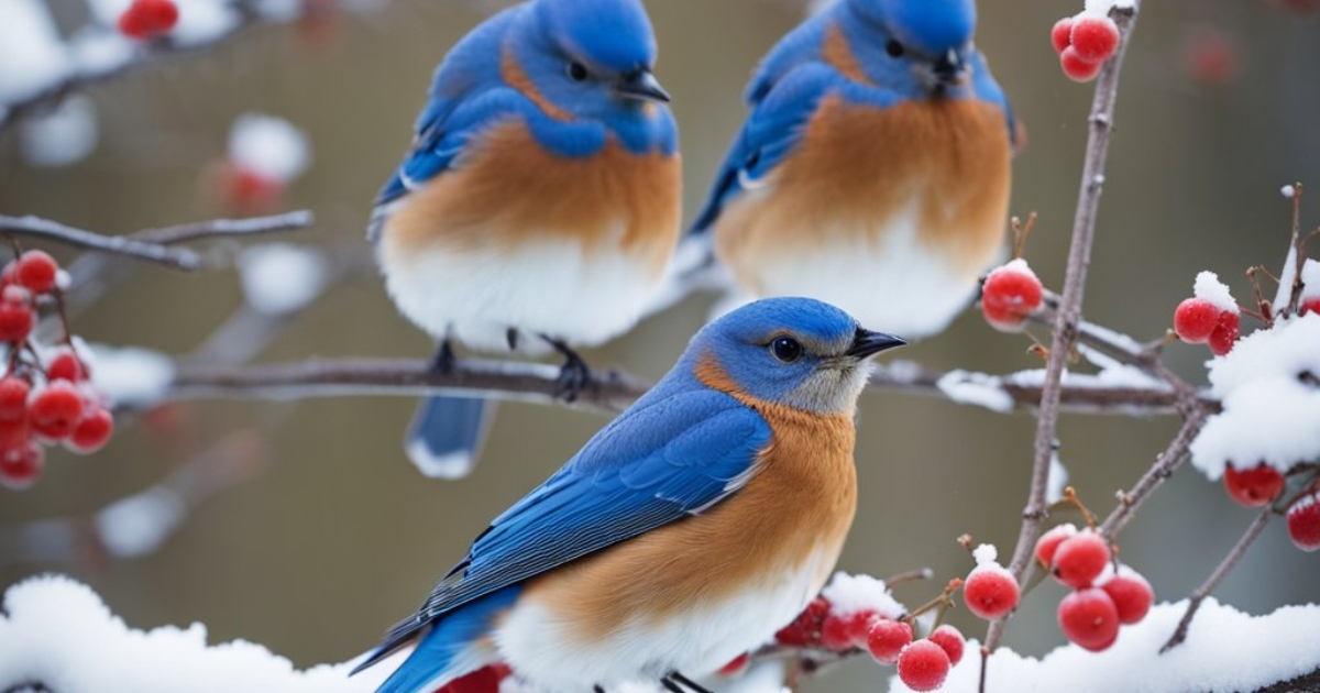 what do bluebirds eat in the winter